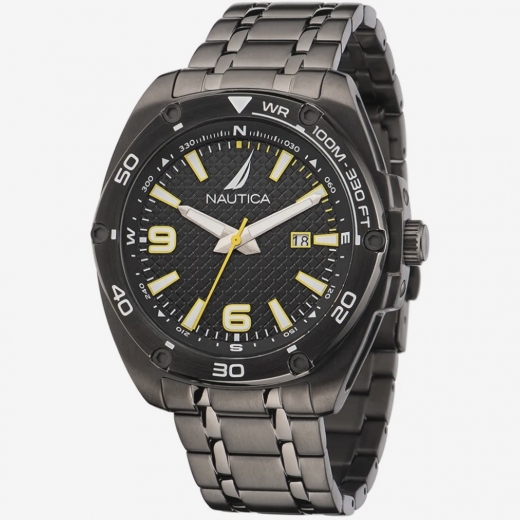 Relógio Nautica Tin Can Bay Masculino Aço Cinza
